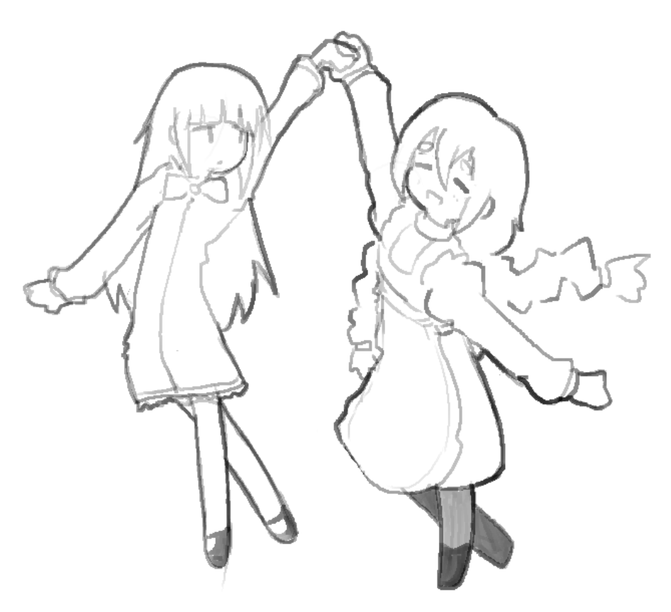 Hana and Miyu Dancing Together, To be honest I didn't quite like how this one turned out.