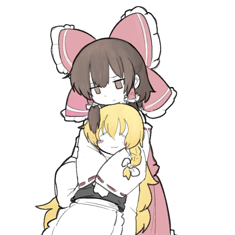 Reimu Hugging Marisa cuz I love yuri...