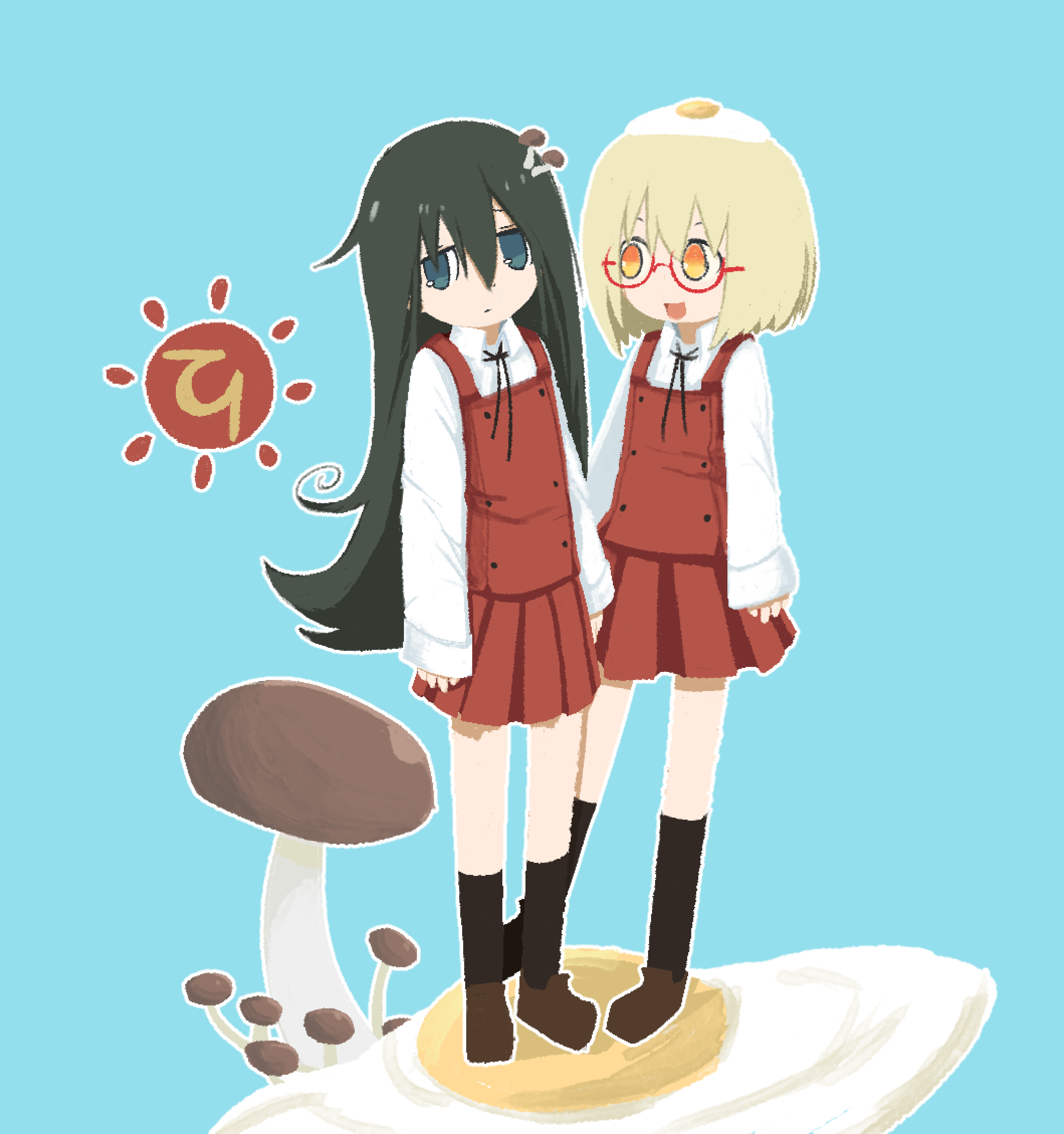 I love hidamari and shimeji, So i drew this.